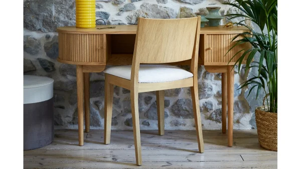 Chaises Scandinaves En Tissu Effet Laine Bouclée écru Et Bois Clair Chêne (lot De 2) MELVIL meilleur cadeau 8