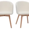 Chaises Scandinaves En Tissu Effet Laine Bouclée Et Bois Clair Massif (lot De 2) VANITY 23