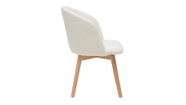 Chaises Scandinaves En Tissu Effet Laine Bouclée Et Bois Clair Massif (lot De 2) VANITY 5