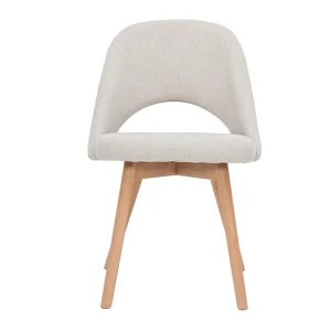 Chaises Scandinaves En Tissu Effet Velours Texturé Beige Et Bois Clair Massif (lot De 2) COSETTE 13