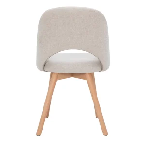 Chaises Scandinaves En Tissu Effet Velours Texturé Beige Et Bois Clair Massif (lot De 2) COSETTE 19