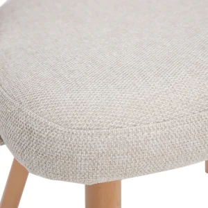 Chaises Scandinaves En Tissu Effet Velours Texturé Beige Et Bois Clair Massif (lot De 2) COSETTE 21