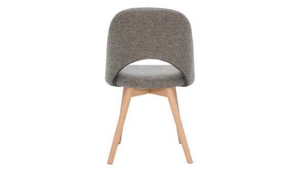 Top ventes Chaises Scandinaves En Tissu Effet Velours Texturé Gris Et Bois Clair Massif (lot De 2) COSETTE 6