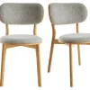 Chaises Scandinaves En Tissu Gris Clair Et Bois Clair Massif (lot De 2) FAUVETTE soldes pas cher 26