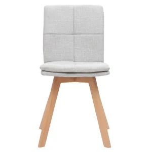 Chaises Scandinaves En Tissu Gris Clair Et Bois Clair Massif (lot De 2) THEA 12