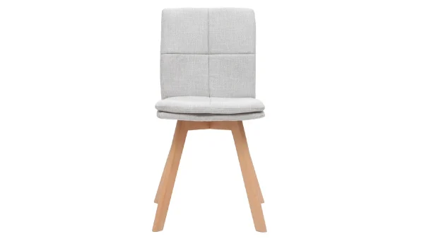 Chaises Scandinaves En Tissu Gris Clair Et Bois Clair Massif (lot De 2) THEA 3