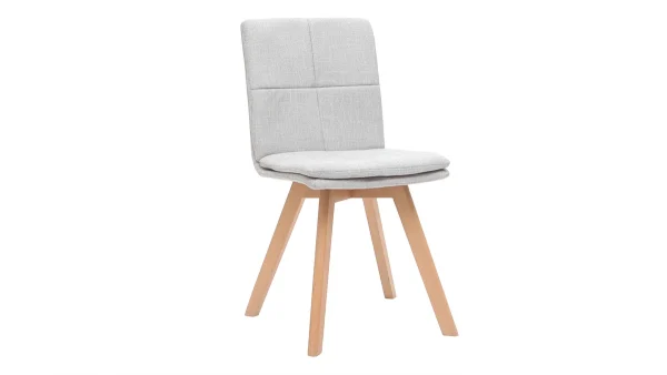 Chaises Scandinaves En Tissu Gris Clair Et Bois Clair Massif (lot De 2) THEA 4