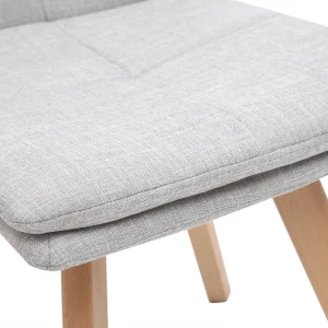 Chaises Scandinaves En Tissu Gris Clair Et Bois Clair Massif (lot De 2) THEA 20