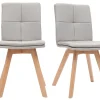 Chaises Scandinaves En Tissu Naturel Et Bois Clair Massif (lot De 2) THEA 29