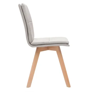 Chaises Scandinaves En Tissu Naturel Et Bois Clair Massif (lot De 2) THEA 17