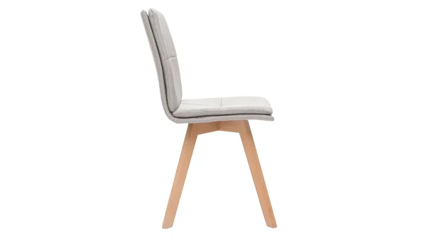 Chaises Scandinaves En Tissu Naturel Et Bois Clair Massif (lot De 2) THEA 5