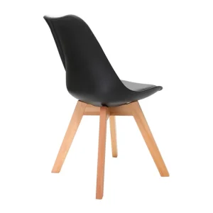 Chaises Scandinaves Noir Et Bois Clair (lot De 4) PAULINE 18