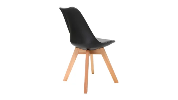 Chaises Scandinaves Noir Et Bois Clair (lot De 4) PAULINE 6