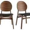 remise en ligne Chaises Scandinaves Noyer Et Polyuréthane Noir (lot De 2) ELTON 23