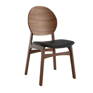 Chaises Scandinaves Noyer Et Polyuréthane Noir (lot De 2) ELTON 14