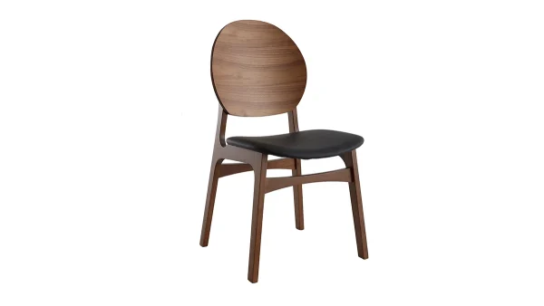 Chaises Scandinaves Noyer Et Polyuréthane Noir (lot De 2) ELTON 4