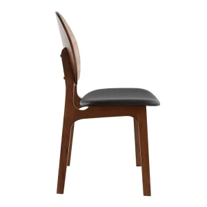 Chaises Scandinaves Noyer Et Polyuréthane Noir (lot De 2) ELTON 16