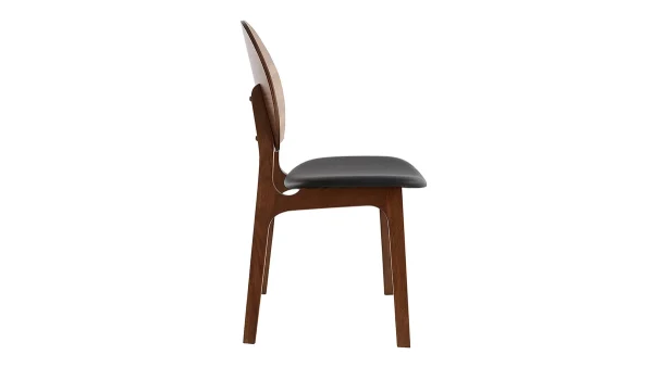 Chaises Scandinaves Noyer Et Polyuréthane Noir (lot De 2) ELTON 5