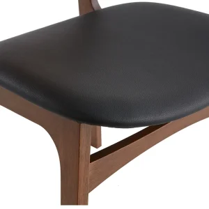 Chaises Scandinaves Noyer Et Polyuréthane Noir (lot De 2) ELTON 20