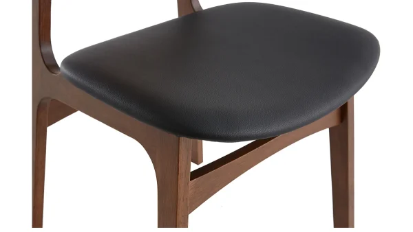 Chaises Scandinaves Noyer Et Polyuréthane Noir (lot De 2) ELTON 7