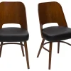 Chaises Vintage Bois Foncé Et Assises Noires (lot De 2) EDITO 22