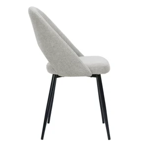 Chaises Vintage En Tissu Effet Velours Texturé Gris Et Métal Noir (lot De 2) COSETTE 18