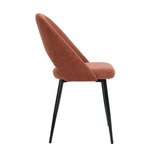 Chaises Vintage En Tissu Effet Velours Texturé Terre Brûlée Et Métal Noir (lot De 2) COSETTE 18