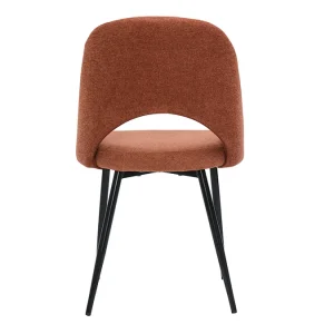 Chaises Vintage En Tissu Effet Velours Texturé Terre Brûlée Et Métal Noir (lot De 2) COSETTE 20