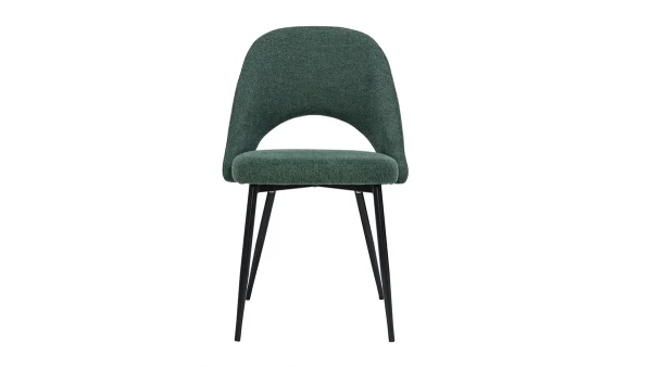 Chaises Vintage En Tissu Effet Velours Texturé Vert Et Métal Noir (lot De 2) COSETTE achat pas cher 3