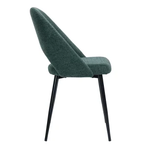 Chaises Vintage En Tissu Effet Velours Texturé Vert Et Métal Noir (lot De 2) COSETTE achat pas cher 17