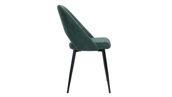 Chaises Vintage En Tissu Effet Velours Texturé Vert Et Métal Noir (lot De 2) COSETTE 5