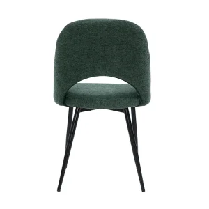 Chaises Vintage En Tissu Effet Velours Texturé Vert Et Métal Noir (lot De 2) COSETTE 19