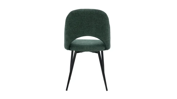 Chaises Vintage En Tissu Effet Velours Texturé Vert Et Métal Noir (lot De 2) COSETTE 6