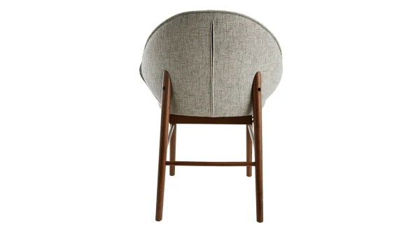 Chaises Vintage En Tissu Gris Clair Et Bois Foncé (lot De 2) SPIKE 6