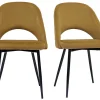 Chaises Vintage En Tissu Velours Bronze Et Métal Noir (lot De 2) COSETTE 26