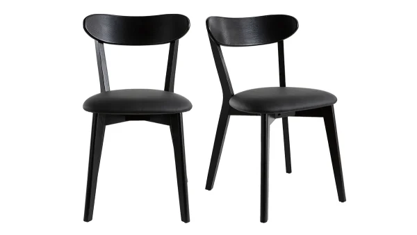 Chaises Vintage Noires (lot De 2) DOVE De Qualité 1