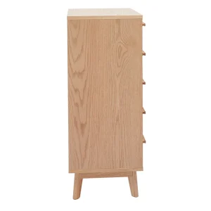 Commode Chiffonnier – Semainier Scandinave 5 Tiroirs L60 Cm HELIA 16