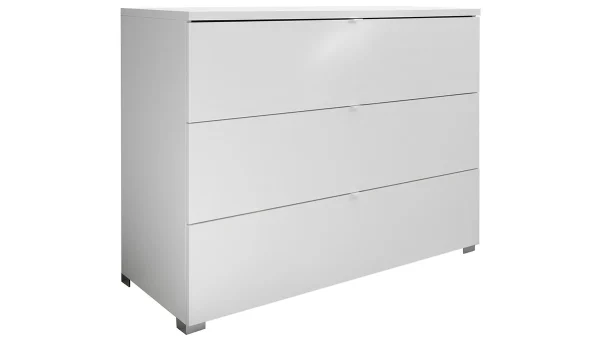 Commode Design Blanche 3 Tiroirs L104 Cm LALY soldes de Noël 1