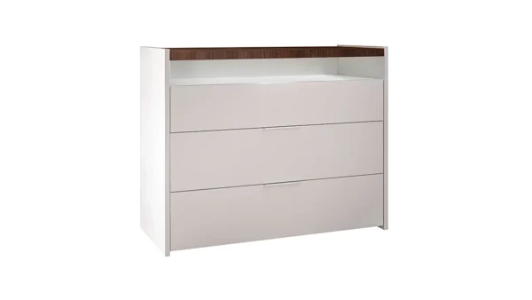 Commode Design Blanche 3 Tiroirs L110 Cm VERDI achat pas cher 1