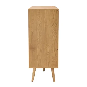 magasin Commode En Bois Clair, Cannage De Rotin Et Métal Noir 3 Tiroirs L100 Cm MANILLE 11