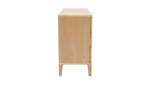 Commode En Bois Clair Chêne 6 Tiroirs L120 Cm FREDDY qualité supérieure 4