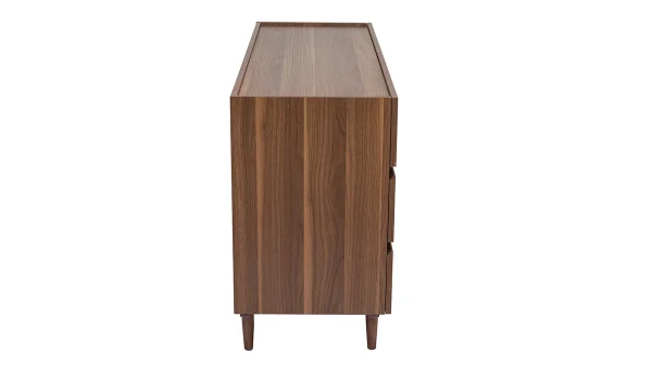 Commode Finition Bois Foncé Noyer 6 Tiroirs L120 Cm SANAA 5