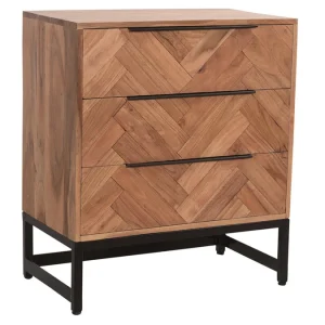 Satisfait ou Remboursé Commode Industrielle 3 Tiroirs En Bois Massif Et Métal Noir L70 Cm STICK 11