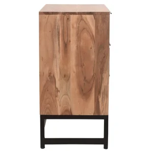 Satisfait ou Remboursé Commode Industrielle 3 Tiroirs En Bois Massif Et Métal Noir L70 Cm STICK 15