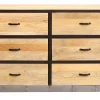 Dernières Nouveautés Commode Industrielle En Bois Manguier Massif Et Métal Noir 6 Tiroirs L130 Cm INDUSTRIA 29