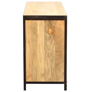 Commode Industrielle En Bois Manguier Massif Et Métal Noir 6 Tiroirs L130 Cm INDUSTRIA 15