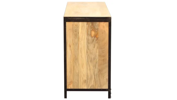 Dernières Nouveautés Commode Industrielle En Bois Manguier Massif Et Métal Noir 6 Tiroirs L130 Cm INDUSTRIA 5