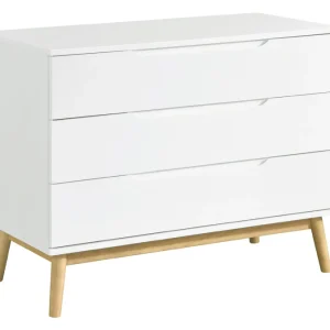 Commode Scandinave 3 Tiroirs Blanc Et Bois L90 Cm FELIX magasin paris 11