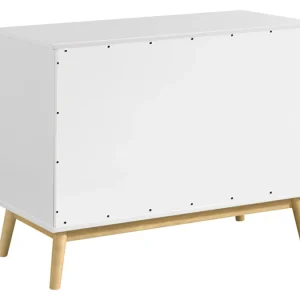 Commode Scandinave 3 Tiroirs Blanc Et Bois L90 Cm FELIX 15