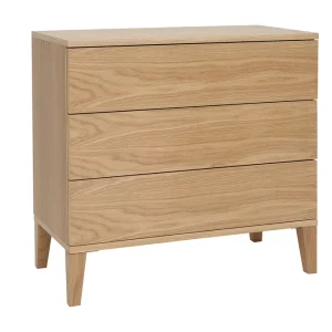 Commode Scandinave En Bois Clair Chêne 3 Tiroirs L80 Cm FREDDY pas cher en vente 12